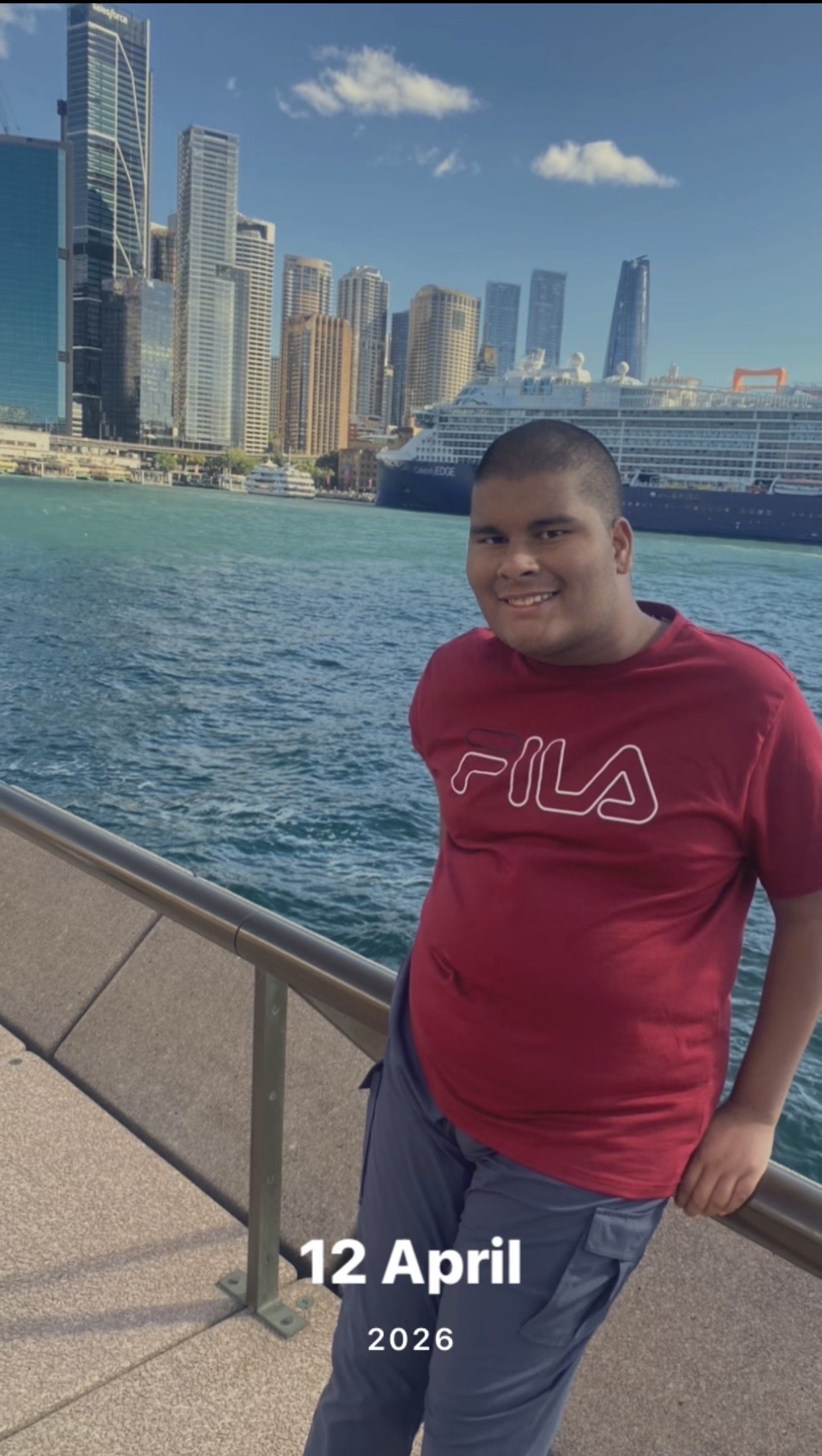 Adam at the harbour